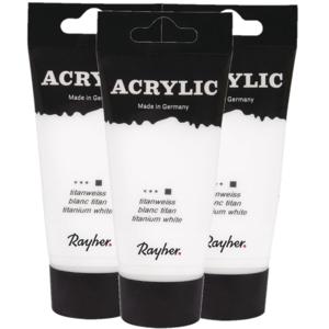 Acrylverf/hobbyverf op waterbasis - 3x - wit - 75 ml - Schilderen/knutselen