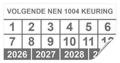 Keuringssticker volgende NEN 1004 keuring rechthoek 50 x 25 mm - 250 stuks (op rol)