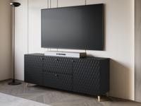 Tv-meubel FUKETTE 2 deuren 2 lades 180 cm grafiet/goud