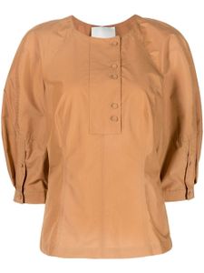 3.1 Phillip Lim blouse en popeline à manches bouffantes - Marron