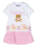 Moschino Kids jupe froncée à rayures - Rose