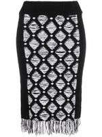 Karl Lagerfeld jupe mi-longue en fil bouclé - Noir
