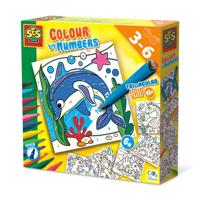 SES kleuren op nummer met driehoek stiften