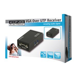 König CMP-REPEATVGA5 audio/video extender AV-receiver Zwart