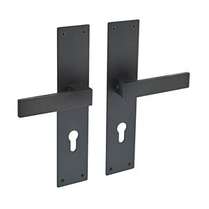 Intersteel Deurklink Amsterdam schild zwart profielcilindergat 72mm