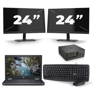Dell Precision 7530 - Intel Core i7-8e Generatie - 15 inch - 16GB RAM - 256GB SSD - Windows 11 + 2x 24 inch Monitor