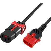 ACT Netsnoer C13 IEC Lock+ - C14 IEC Lock Dual Locking zwart 1 m, PC3601