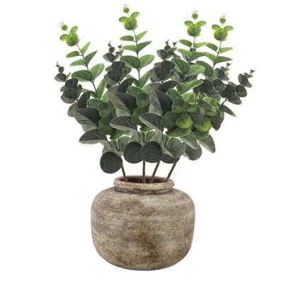 Kunstbloem/kunsttak Eucalyptus Bella - 4x - 38 cm - groen - kunst zijdebloemen