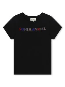 SONIA RYKIEL ENFANT t-shirt en coton à logo strassé - Noir