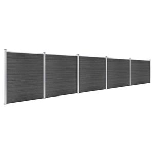 The Living Store Schuttingpanelen - 872 x 186 cm - zwart - HKC - aluminium - staal