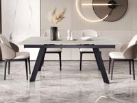 Verlengbare eettafel HESTIA 160>240 cm glanzend beige
