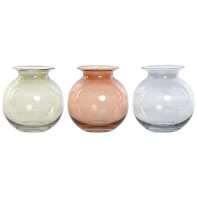 Vaas Home ESPRIT Blauw Groen Amber Kristal Modern 17,5 X 17,5 X 18,2 cm (3 Stuks)