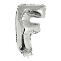 Folieballon letter F - 41 cm - zilver - feestdecoratie - versiering