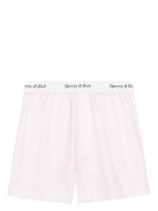 Sporty & Rich boxer Oxford à rayures - Rose