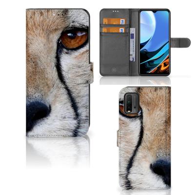 Xiaomi Redmi 9T | Poco M3 | Telefoonhoesje | Met pasjeshouder | Cheetah
