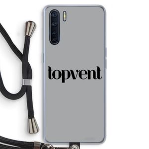 Topvent Grijs Zwart: Oppo A91 Transparant Hoesje met koord