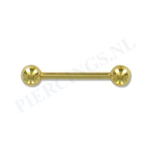 Barbell goud kleur 16 mm 6 mm