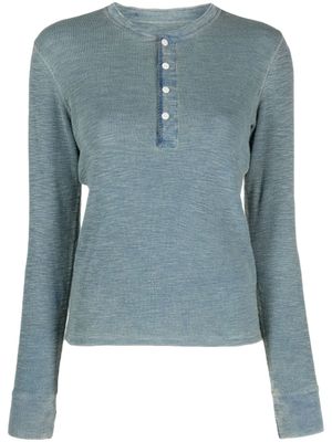 Ralph Lauren RRL t-shirt nervuré à manches longues - Bleu
