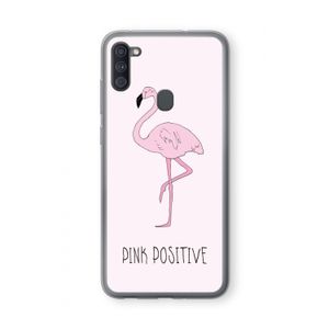 Pink positive: Samsung Galaxy A11 Transparant Hoesje