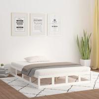 Bedframe massief hout wit 120x190 cm