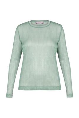 Roxy lurex plisse top - light sage green - 13558