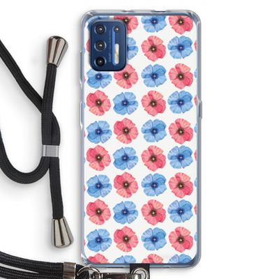 Klaproosjes: Motorola Moto G9 Plus Transparant Hoesje met koord