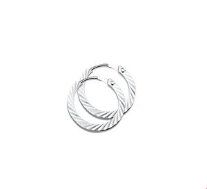 Oorringen vierkante buis zilver 2 mm x 16 mm
