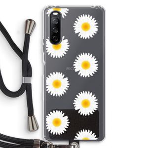 Margrietjes: Sony Sony Xperia 10 III Transparant Hoesje met koord