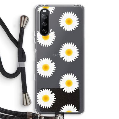 Margrietjes: Sony Sony Xperia 10 III Transparant Hoesje met koord