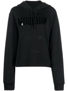 Moschino hoodie crop à logo imprimé - Noir