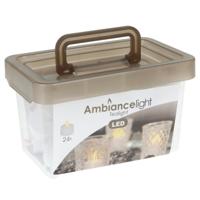 Ambiance light waxinelichtjes - 24x stuks - LED - batterijen - D3,8 cm - kaarsen