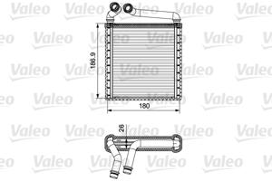 Kachelradiateur, interieurverwarming VALEO, u.a. für VW, Skoda