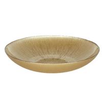 Salade serveer schaal - Fruitschaal/fruitmand - Glas - D30 x H6 cm - goud