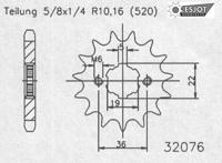 ESJOT Sprocket 520 15z standard