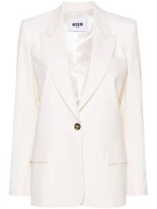 MSGM blazer en crêpe à simple boutonnage - Blanc