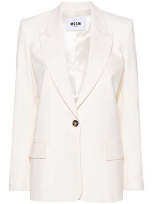 MSGM blazer en crêpe à simple boutonnage - Blanc
