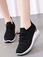 Breathable Flyknit Platform Sneakers