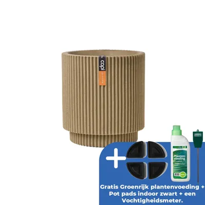 Vaas cilinder groove nl d44h46 beige