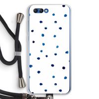 Blauwe stippen: Honor 10 Transparant Hoesje met koord