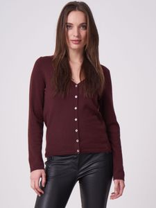 Basic fijngebreid vest met V-hals van biologisch cashmere