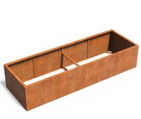 Cortenstaal plantenbak CARREZ zonder bodem 300x100x60cm.