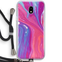 Paarse stroom: Samsung Galaxy J3 (2017) Transparant Hoesje met koord