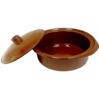 Tapas terracotta ovenschaal/stoofpot cocotte met deksel 28 cm