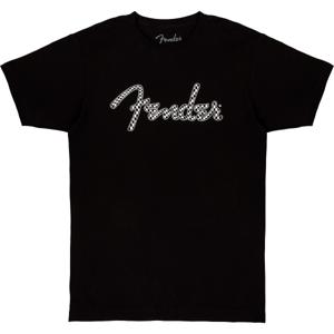 Fender Spaghetti Wavy Checker Logo T-shirt, Black, L