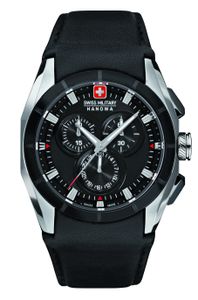 Horlogeband Swiss Military Hanowa 6-4191.33.007 Leder Zwart 24mm