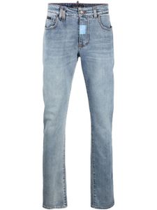 Philipp Plein jean droit à plaque logo - Bleu