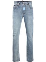 Philipp Plein jean droit à plaque logo - Bleu