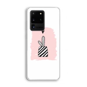 Zwart-wit cactus: Samsung Galaxy S20 Ultra Transparant Hoesje
