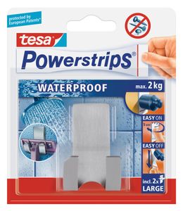 tesa POWERSTRIPS® Waterproof scheermeshouder Metaal Inhoud: 1 stuk(s)