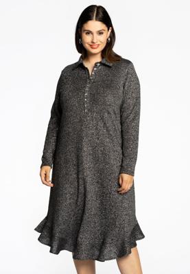 Yoek Jurk polo-kraag LUREX | Zilver | Maat 50/52